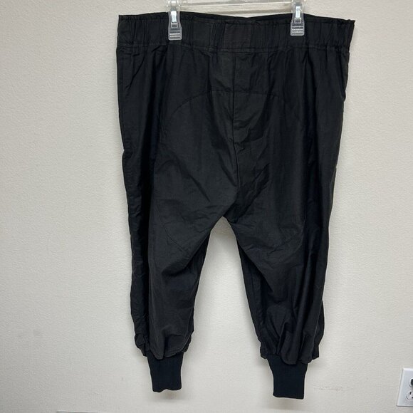 Vtg 1st Down Ruched Crop Capri Pants 16 Black Zipped Pockets Outdoor Casual Hiki - Picture 2 of 11